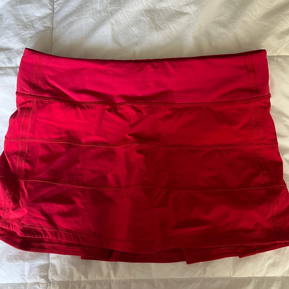 Lululemon Red Pace Rival Skirt